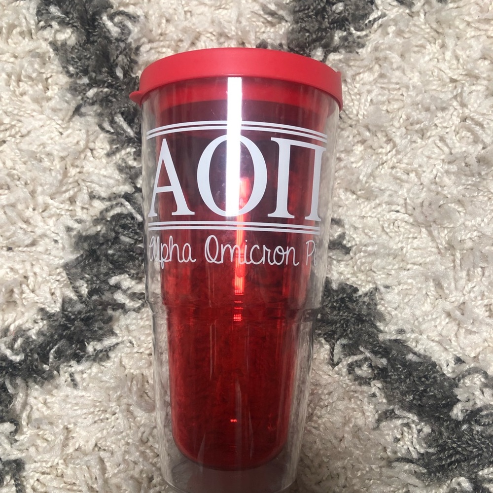 Alpha Omicron Pi travel cup